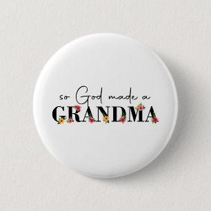 Badge Rond 5 Cm Dieu A Fait Une Grand-Mère Fleur Grand-Mère Heureu