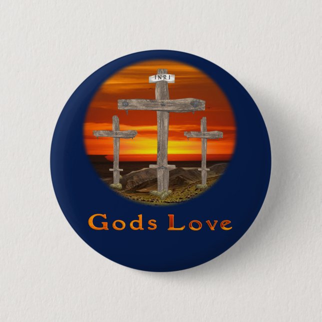 Badge Rond 5 Cm Dieu aime (Devant)