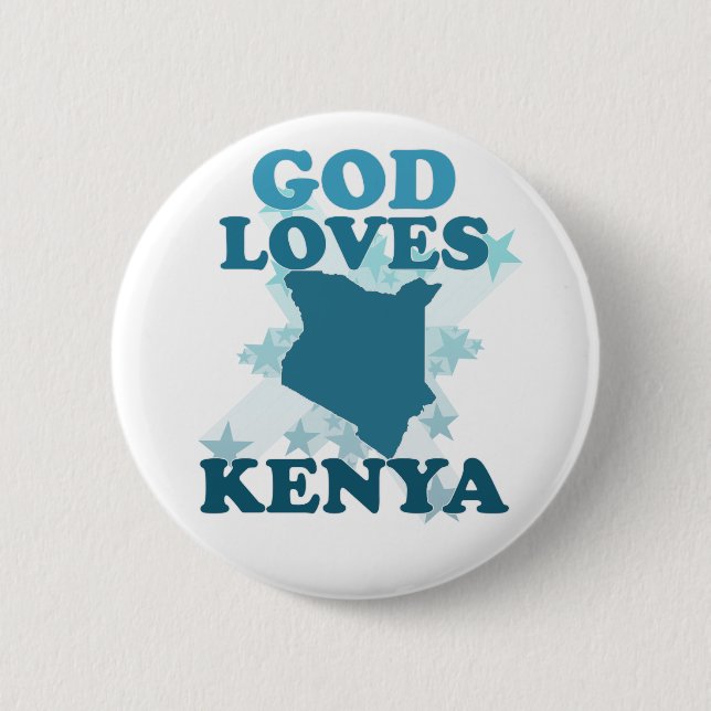 Badge Rond 5 Cm Dieu aime le Kenya (Devant)