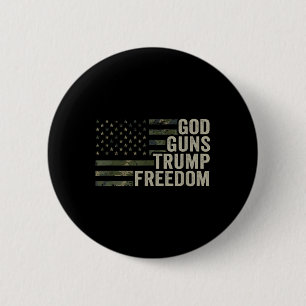 Badge Rond 5 Cm Dieu Armes Trump Liberté - Amusant Camouflage Pro 