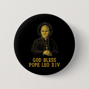 Badge Rond 5 Cm Dieu Béni Nouveau Pape Léon Xiv Église catholique