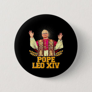 Badge Rond 5 Cm Dieu Béni Pape Leo Xiv Pape Leo Xiv Chemise Pape L