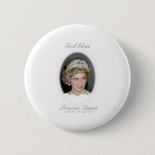 Badge Rond 5 Cm Dieu Béni Princesse Diana