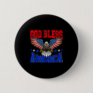 Badge Rond 5 Cm Dieu bénisse l'Amérique drapeau aigle américain 4