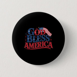 Badge Rond 5 Cm Dieu bénisse l'Amérique Drapeau des États-Unis 4 j