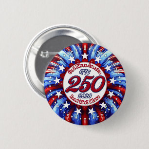 Badge Rond 5 Cm Dieu Bénisse l'Amérique Terre Que J'Aime Graphique