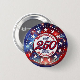 Badge Rond 5 Cm Dieu Bénisse l'Amérique Terre Que J'Aime Graphique