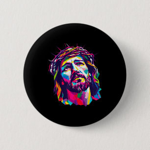 Badge Rond 5 Cm Dieu chrétien Christus Religieux Croire Bénie F