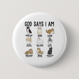 Badge Rond 5 Cm Dieu chrétien dis Je suis chat Jésus adolescente f