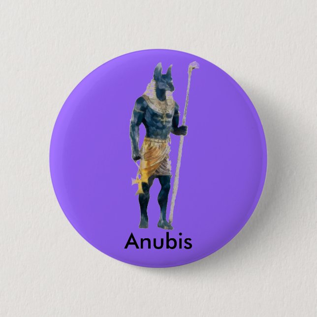 Badge Rond 5 Cm Dieu d'Egyptien d'Anubis (Devant)