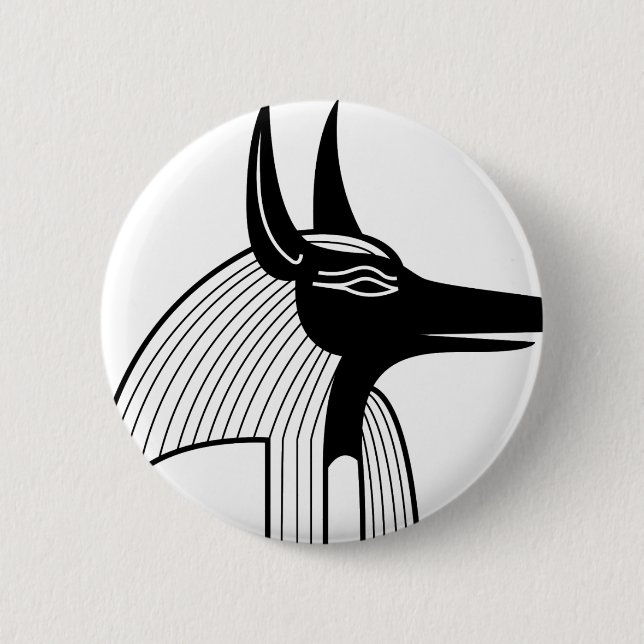 Badge Rond 5 Cm Dieu d'Egyptien d'Anubis (Devant)