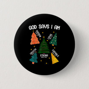 Badge Rond 5 Cm Dieu dit que je suis amateur d'arbre de Noël Homme