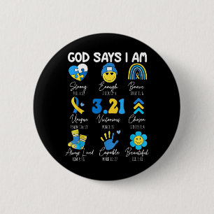 Badge Rond 5 Cm Dieu dit que je suis un verset biblique chrétien S