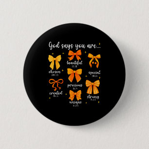 Badge Rond 5 Cm Dieu dit que vous êtes chrétien Bible Coquette noe