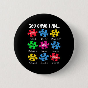 Badge Rond 5 Cm Dieu dit Versets bibliques sur moi Chrétien Sensib