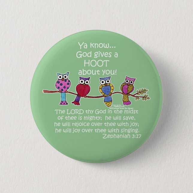 Badge Rond 5 Cm Dieu donne une chouette (Devant)