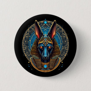 Badge Rond 5 Cm Dieu égyptien Anubis Mythologie de l'Égypte antiqu