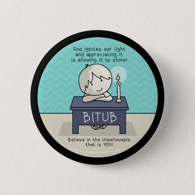 Badge Rond 5 Cm Dieu enflamme notre bouton Lumière (Devant)