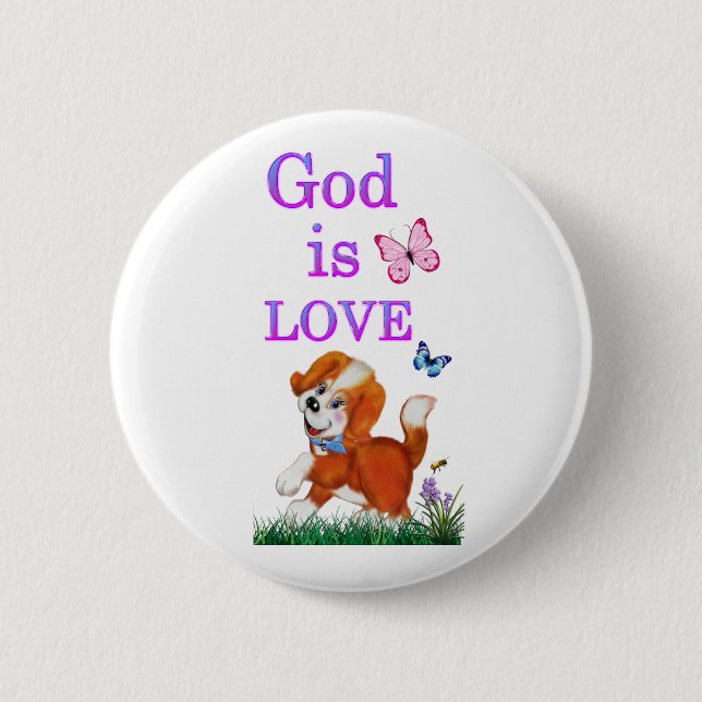 Badge Rond 5 Cm Dieu est amour (Devant)