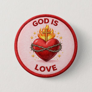 Badge Rond 5 Cm Dieu Est Amour