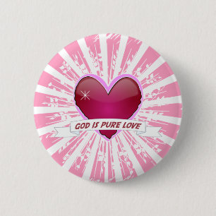 Badge Rond 5 Cm Dieu est l'amour pur