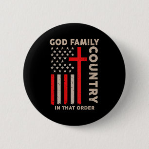 Badge Rond 5 Cm Dieu Famille Pays Dans Cet Ordre Chrétien Patriote