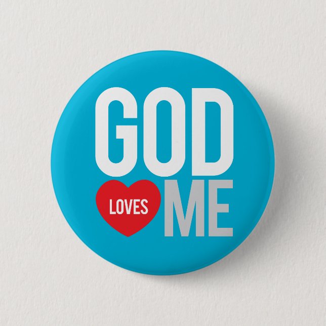 Badge Rond 5 Cm Dieu m'aime (Devant)