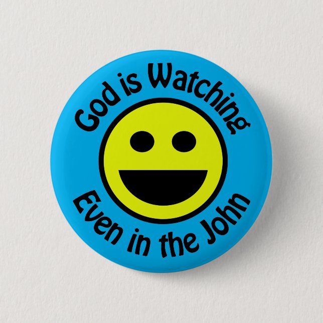 Badge Rond 5 Cm Dieu regarde l'autocollant rond classique (Devant)