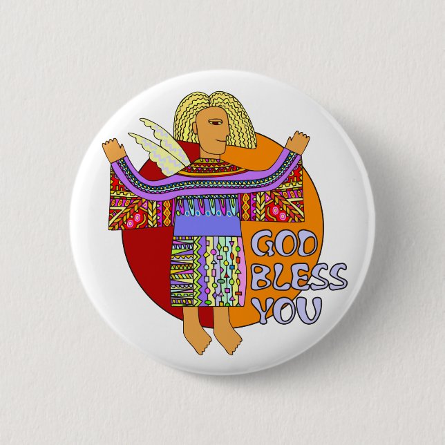 Badge Rond 5 Cm Dieu te bénisse | transparent Hintergrund (Devant)