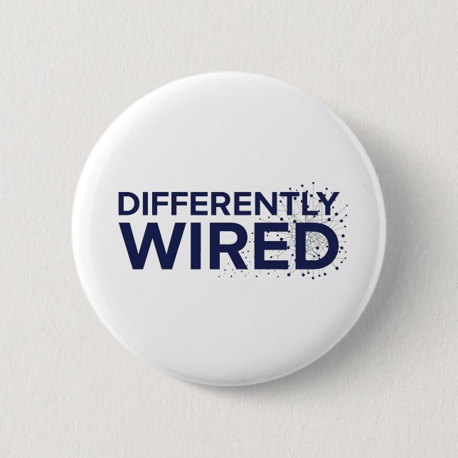 Badge Rond 5 Cm Différemment câblés – Mois de la sensibilisation à (Devant)