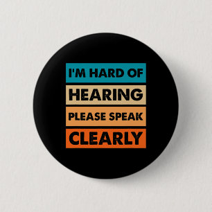 Badge Rond 5 Cm Difficile d'oreille sourde déficient auditif ASL S