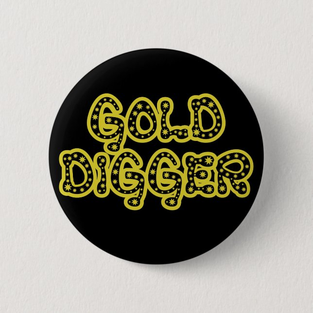 Badge Rond 5 Cm Digger d'or (Devant)