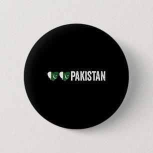 Badge Rond 5 Cm Dil Pakistan Azadi Mubarak Cœur Drapeau Jour Fier