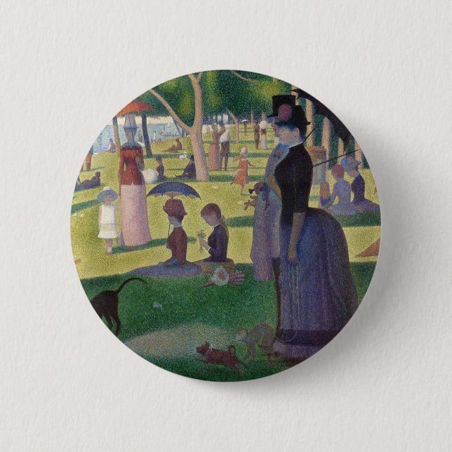 Badge Rond 5 Cm Dimanche sur La Grande Jatte Seurat Peinture (Devant)