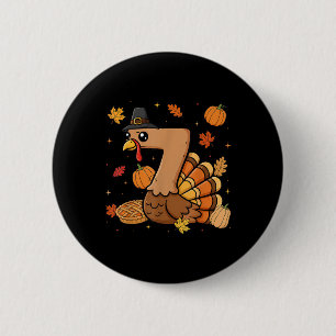Badge Rond 5 Cm Dinde 7 Action de grâce Citrouille Génération Z Al