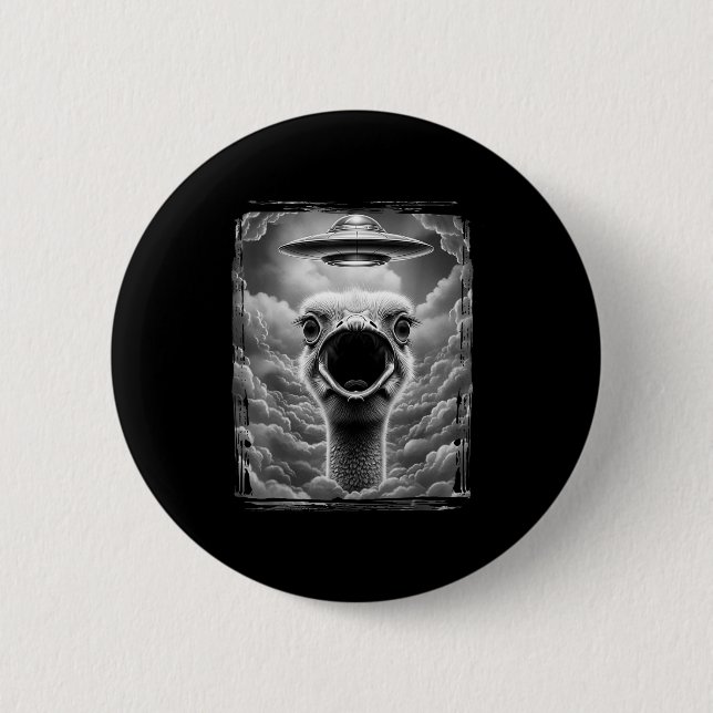 Badge Rond 5 Cm Dinde Alien Drôle Ufo Selfie Thanksgiving Hommes F (Devant)