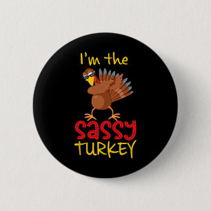Badge Rond 5 Cm Dinde de Sy drôle pour groupe de famille assorti p