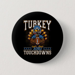 Badge Rond 5 Cm Dinde de Thanksgiving et touchés Footbyll Hommes K