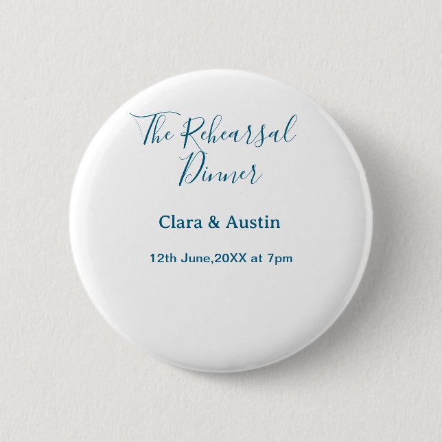 Badge Rond 5 Cm Dîner de répétition la veille simple minimal m (Devant)