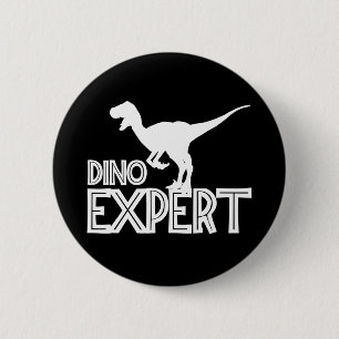Badge Rond 5 Cm Dino Expert - Amateurs de dinosaures