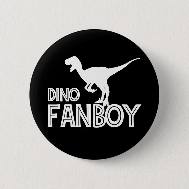 Badge Rond 5 Cm Dino Fanboy - Dinosaur Lover (Devant)
