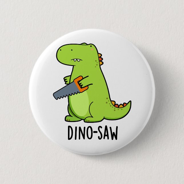 Badge Rond 5 Cm Dino-scie Funny Dinosaur Tool Pun (Devant)