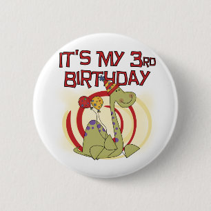 Badge Rond 5 Cm Dinosaur 3ème Anniversaire Tshirts et cadeaux