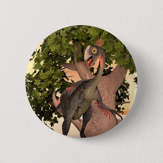 Badge Rond 5 Cm Dinosaur Gigantoraptor (Devant)