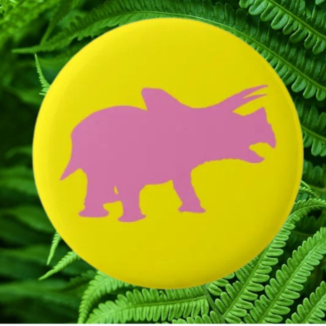 Badge Rond 5 Cm Dinosaur Jaune (Bring your dream party to life with our selection of quality Dinosaur themed party supplies )