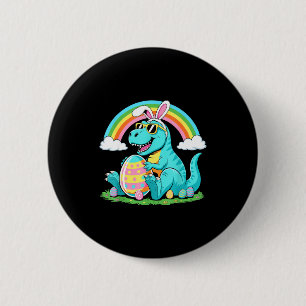 Badge Rond 5 Cm Dinosaur Lapin Mignon Oeuf Joyeux Eastrawr T Rex G