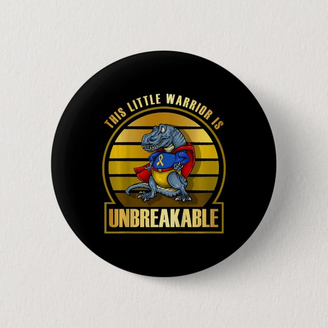 Badge Rond 5 Cm Dinosaur Superhero Dinosaur Sensibilisation aux ca (Devant)