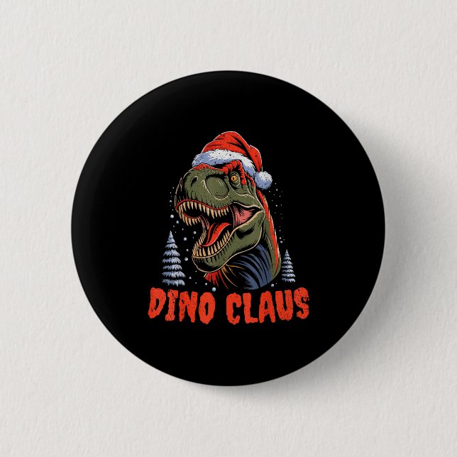 Badge Rond 5 Cm Dinosaur T-rex Christmas Tree Dino Claus Pajamas X (Devant)