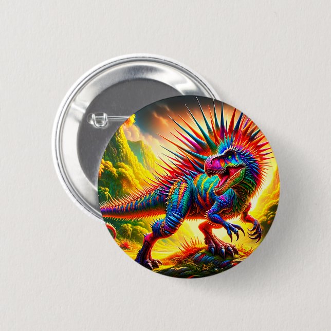 Badge Rond 5 Cm Dinosaure (Devant & derrière)
