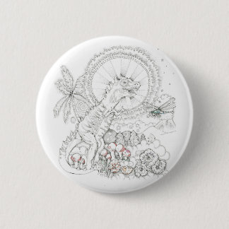 Badge Rond 5 Cm Dinosaure